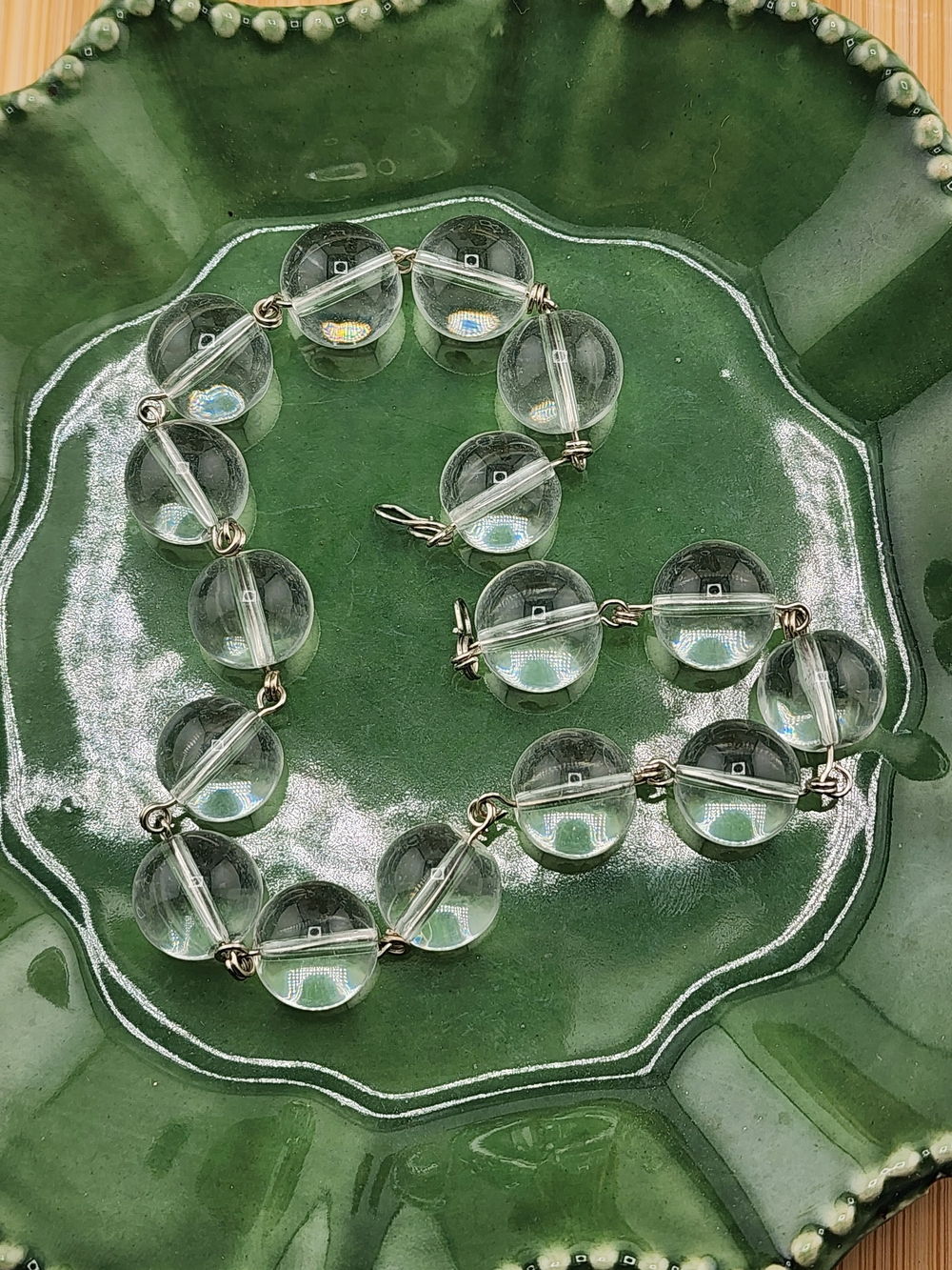 16 Piece Clear Glass Beads Strain - Jewelry Making 0563